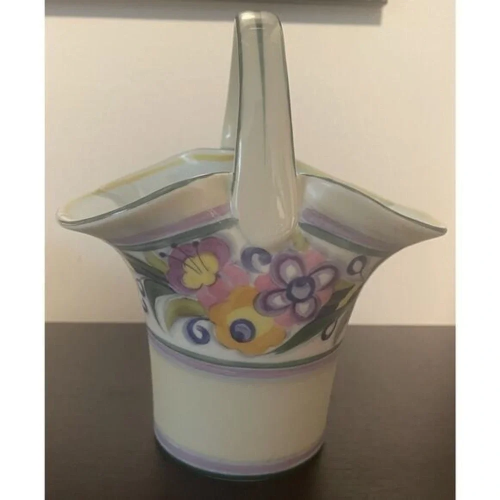 Noritake Antique Hand painted made in Japan basket 1920-1940 Flowers & scroll 8